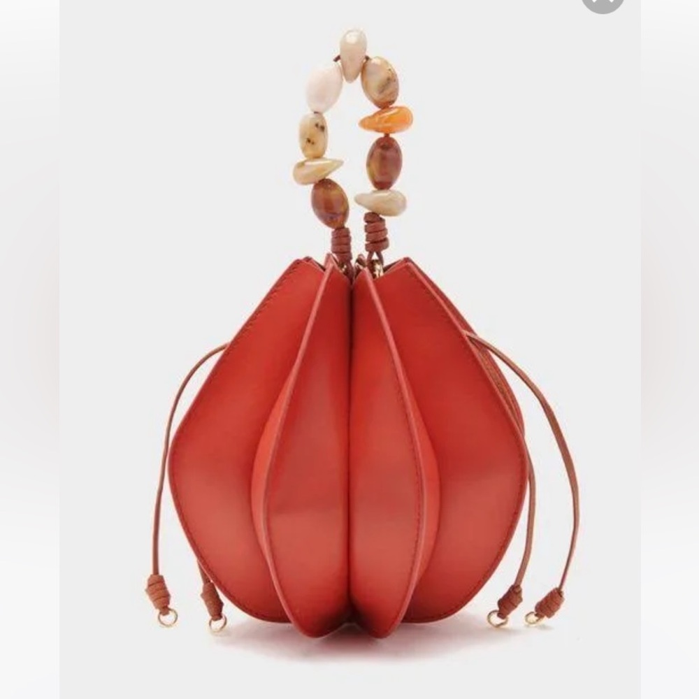 COPY - Ulla Johnson Bag Lotus flower Pochette in Chilli Red